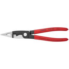 13 81 200 SB KNIPEX Elektro-Installationszange 200 mm schwarz atramentiert mit Kunststoff überzug