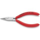 25 26 160 KNIPEX Flachrundzange mit Schneide (Radiozange) 160 mm verchromt isoliert mit Mehrkomponenten-Hüllen