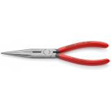 26 22 200 T BK KNIPEX Flachrundzange mit Schneide (Storchschnabelzange) 200 mm schwarz atramentiert mi