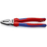 02 02 225 T BK KNIPEX Kraft-Kombizange mit Befestigungsöse 225 mm schwarz atramentiert mit Mehrkompone