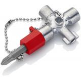 00 11 02 KNIPEX Schaltschrank-Schlüssel für gängige Schränke und Absperrsysteme 44 mm