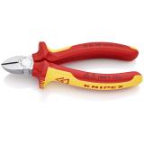 70 06 140 KNIPEX Seitenschneider 140 mm verchromt isoliert mit Mehrkomponenten-Hüllen, VDE-geprüft