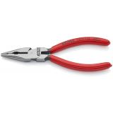 08 21 145 KNIPEX Spitz-Kombizange 145 mm schwarz atramentiert mit Kunststoff überzogen poliert